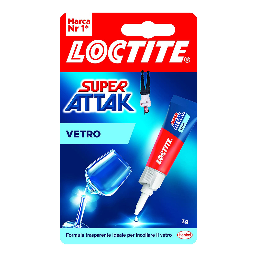 Adesivo Istantaneo Specifico per Vetri Super Attak Vetro LOCTITE 3 g